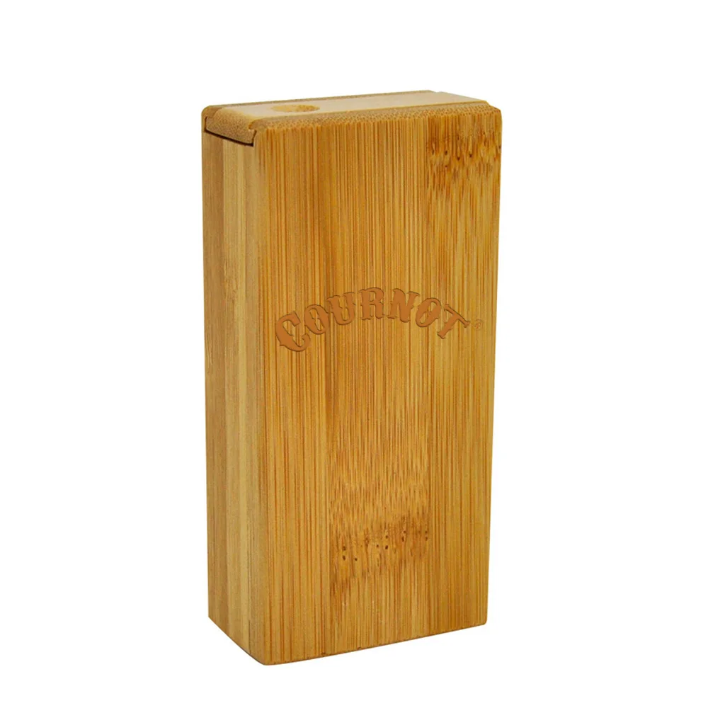 

COURNOT Metal One Hitter Pipe Bat Dugout Box With Magnetic Cover Wooden Tobacco Storage Case Box For Herb Pipes