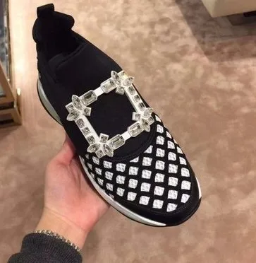 Толстые кроссовки женские модные туфли с квадратной пряжкой и кристаллами