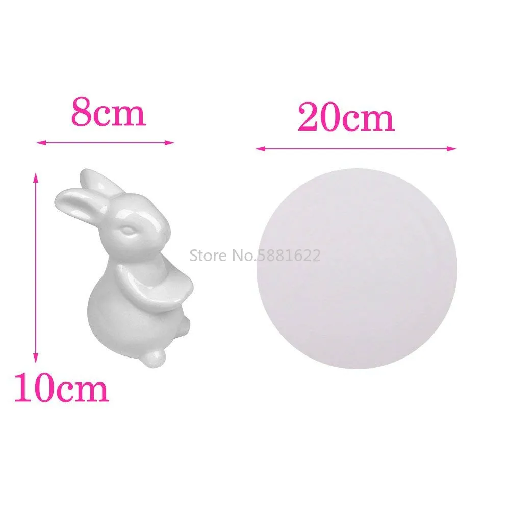 Фарфоровая тарелка для тортов керамический держатель ног в виде белого кролика