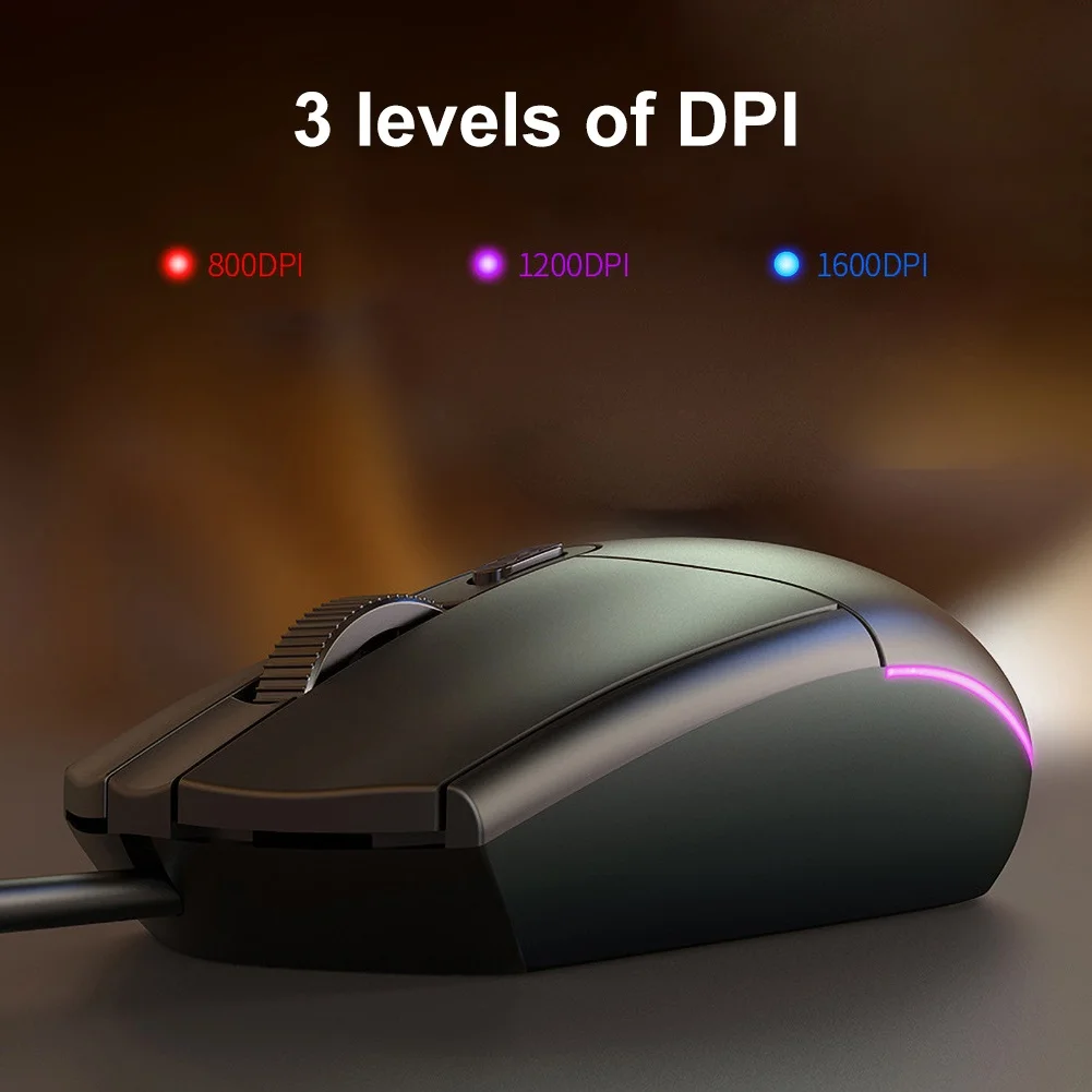 

Adjustable DPI USB Wired Mice Silent Mause for Laptop Computer LED Backlit Ergonomic Gaming Mouse For Laptop PC
