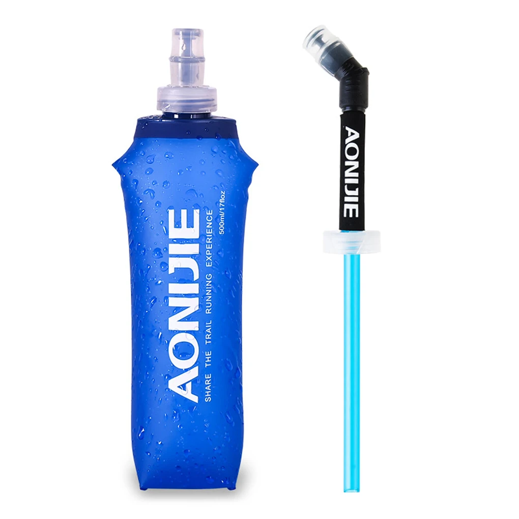 

250ml 500ml Soft Flask Folding Collapsible Water Bottle TPU Free For Running Hydration Pack Waist Bag Vest SD09 SD10