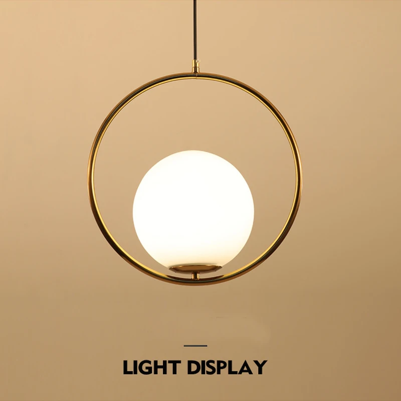 Современный золотой подвесной светильник с одним кольцом для прихожей столовой