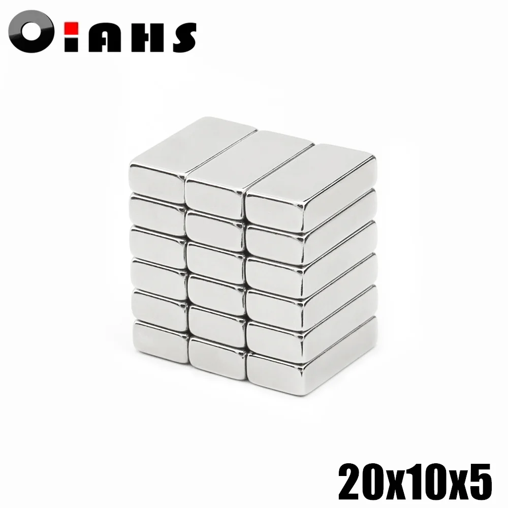 

200pcs 20x10x5 Neodymium Magnet 20*10*5 mm N35 NdFeB Block Super Powerful Strong Permanent Magnetic imanes Block