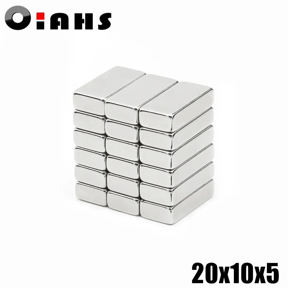 Неодимовый магнит 20 шт. 20x10x5 20*10*5 мм N35 NdFeB Блок супер мощный сильный постоянный