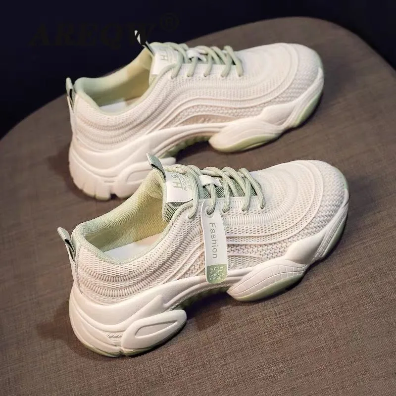 

Women Casual Sneakers Brand Flat Footwear Thick Sole Height Increasing Sports Shoes