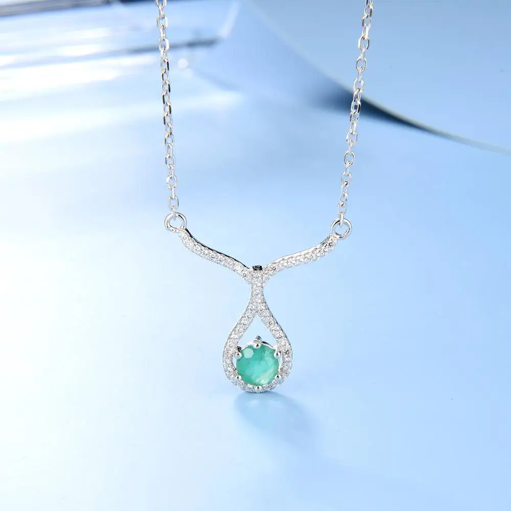 GEM'S BALLET Настоящее серебро 925 пробы драгоценный камень кулон натуральный зеленый