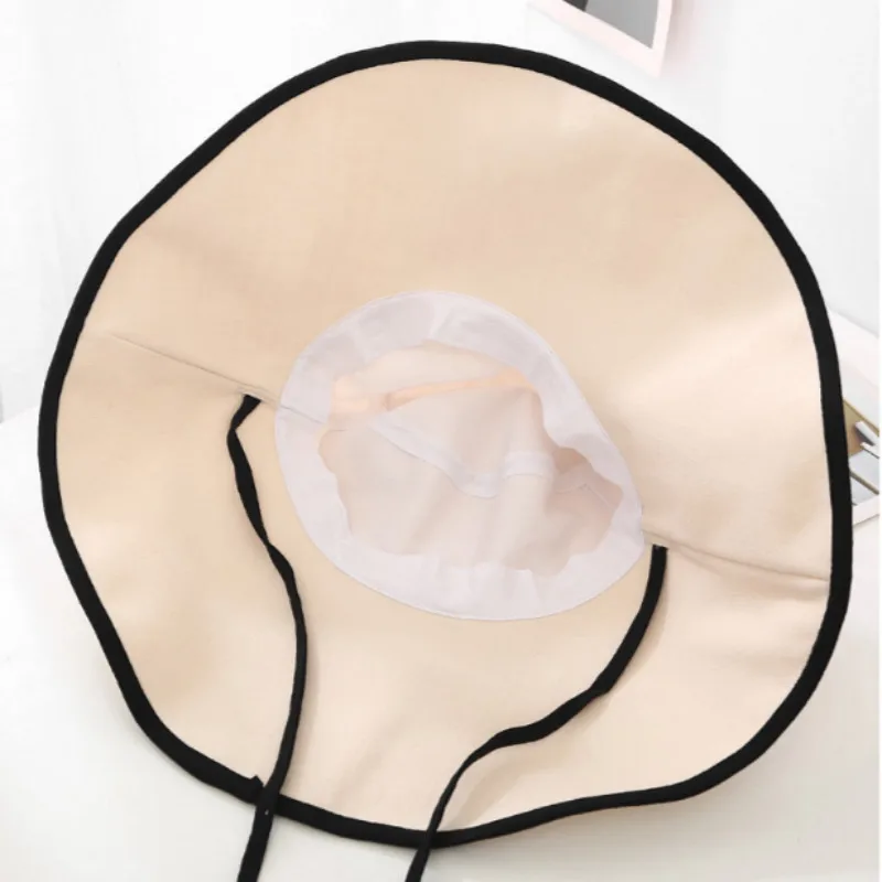 

Wide Brim Women Hat Cap Fashion Ribbon Large Brim Cotton Sun Hat Outdoor Hiking Fishing Bucket Hat Female Fishermen Sun Hat Bob