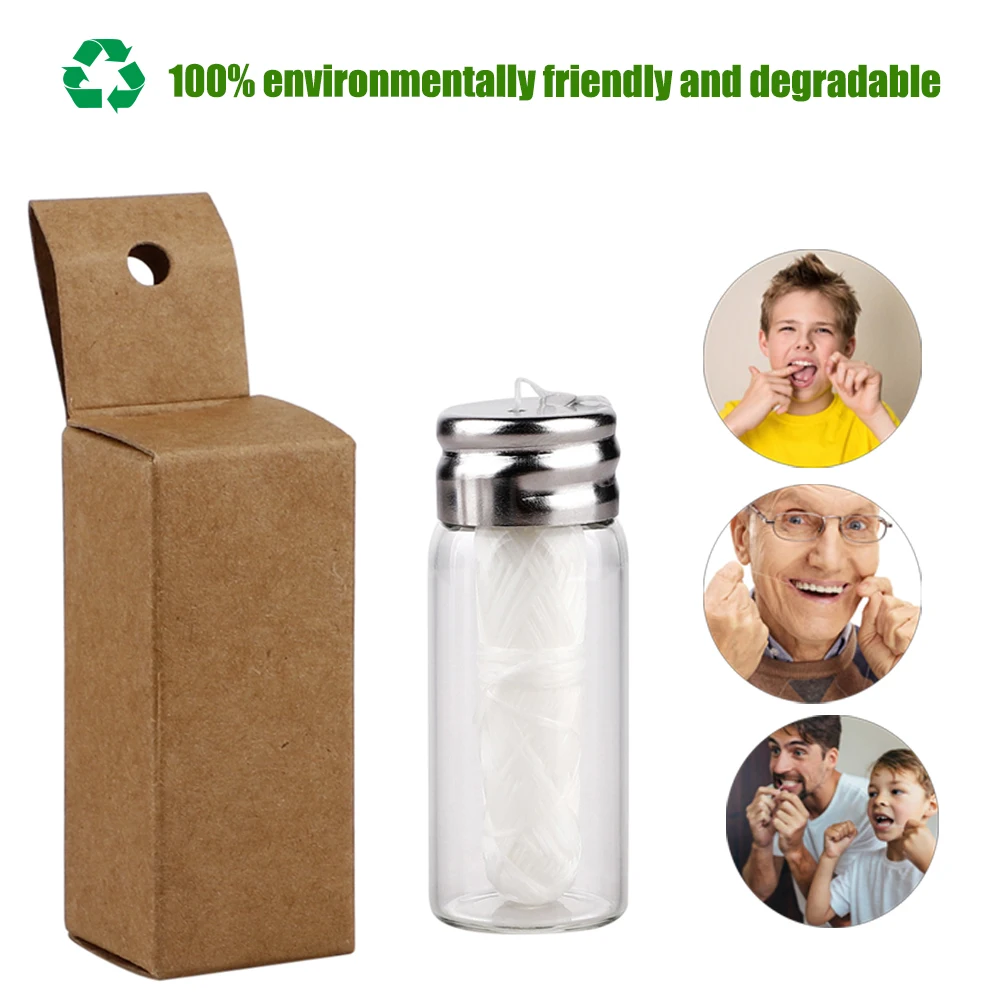 

2Pcs Degradable 30M Dental Floss Oral Hygiene Teeth Cleaning Dental Wax Mint Flavored Bamboo Spool Teeth Flosser
