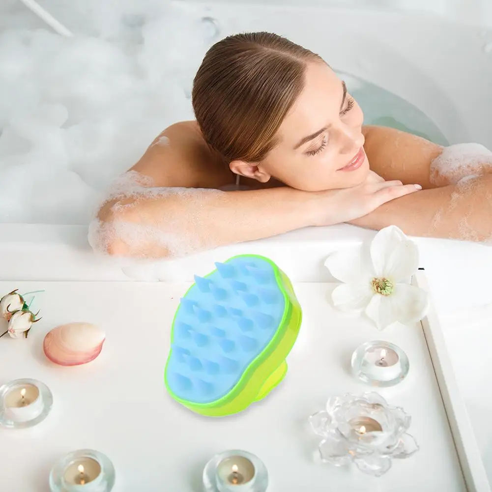 1 шт Силиконовая головка щетка для массажа головы гребень шампунь мытья волос