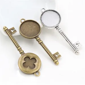 5 шт 20 мм Внутренний размер античный посеребренный и бронзовый крест ключ стиль кабошон основа Установка Подвески кулон