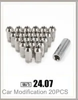 20шт 7075-T6 алюминиевая коническая гайка сиденья/гайка m12x1.25 мм Колесные гайки набор подходит для универсального автомобиля YC101326