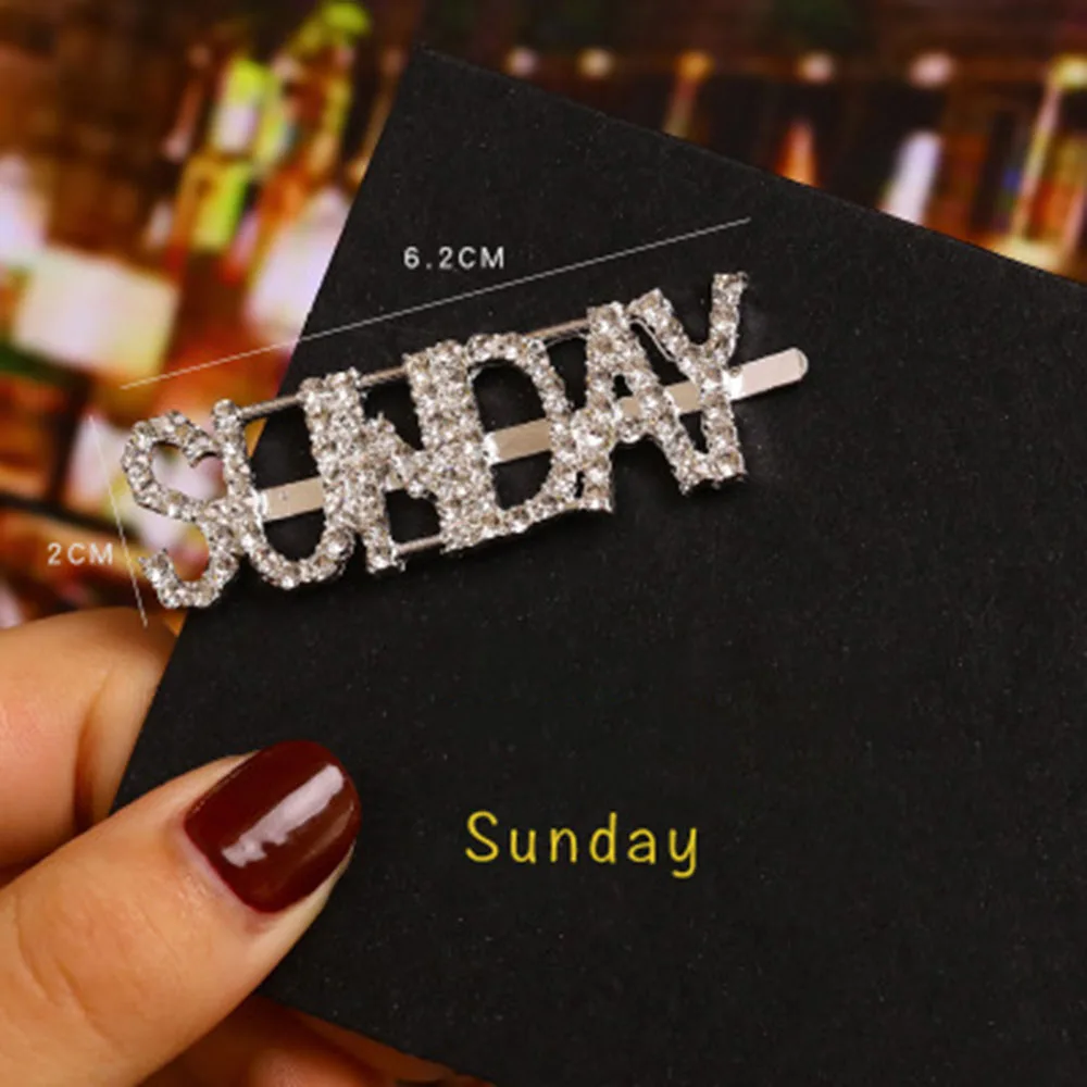 1 шт. заколка для волос с жемчужинами и буквами на английском языке Стразы
