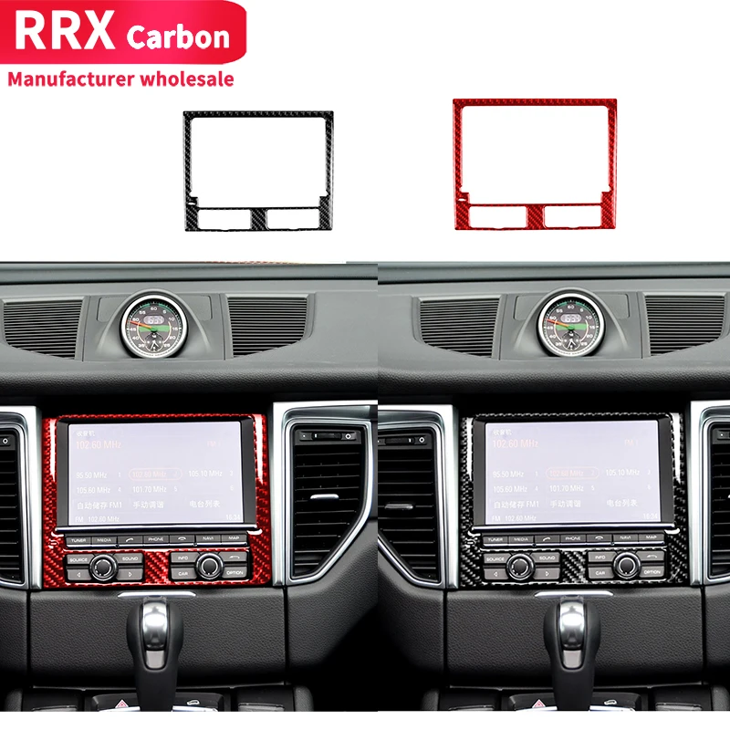 

For Porsche Macan2014 2015 2016 2017 Carbon Fiber Navigation instrument control panel Real interior decoration stickers