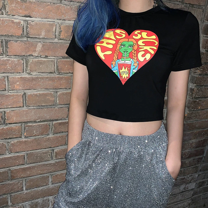 2020 летняя модная футболка для девочек с принтом короткий рукав круглый вырез