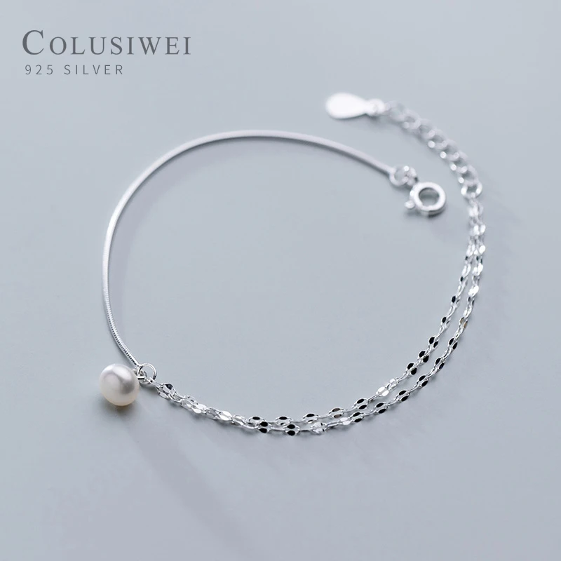 Colusiwei двойной Слои серебряная звезда браслет цепочка модные простые браслеты для