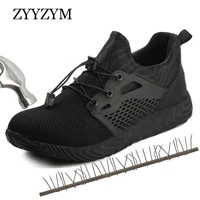 zyyzym steel toe men safety work shoes outdoors indestructible men fashion sneakers anti piercing safety boots footwear