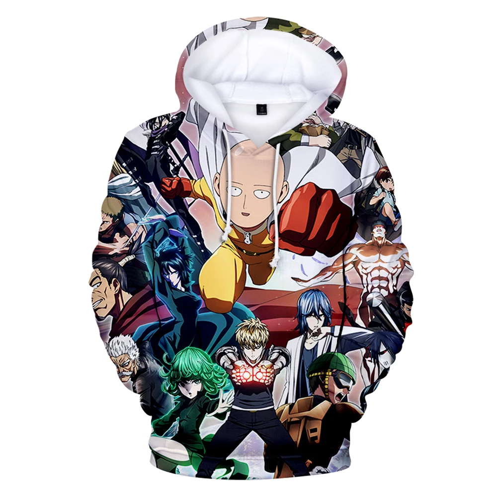 

One Punch Man; сезон 2; толстовка с капюшоном в стиле аниме для мужчин, женщин и детей; уличная одежда в стиле Харадзюку; топы в стиле хип-хоп