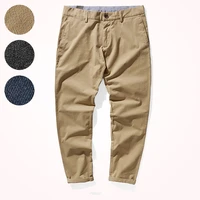 casual pants men s straight business men s pants stretch worn looking washed out trousers
