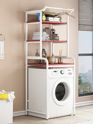 Washing machine toilet rack Floor to ceiling balcony Bathroom multifunctional |