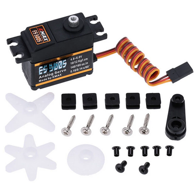 1 шт. EMAX ES3005 Аналоговый металлический водонепроницаемый сервопривод с