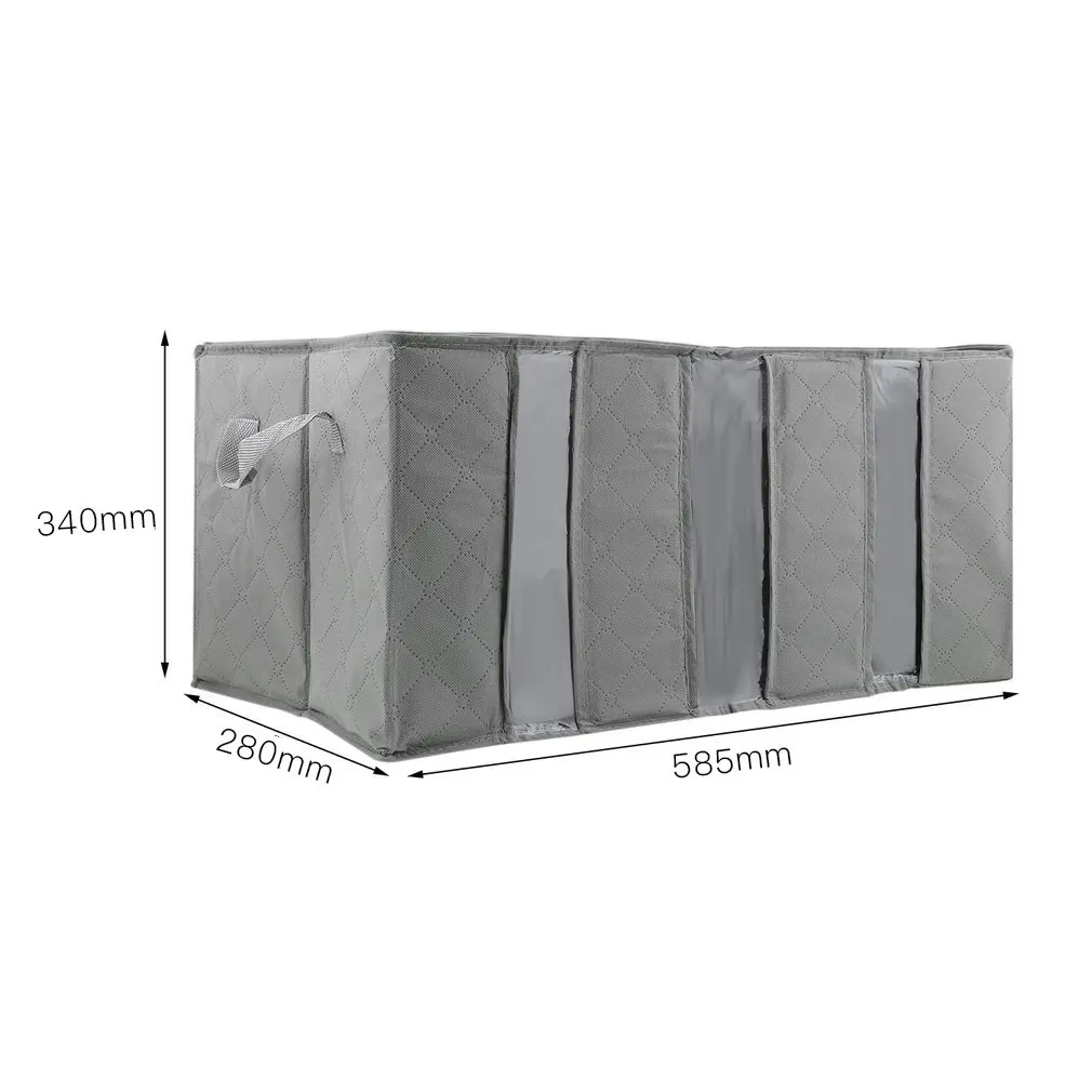 

New 65L Storage Bag Portable Organizer Non-woven Fabric Underbed Pouch Bamboo Clothing Sorting Bags Large Capacity Home Supplies