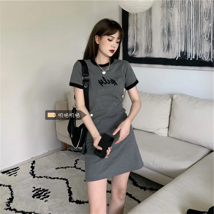 

Платье-футболка женское с коротким рукавом, стильная облегающая юбка для полных девушек, модная верхняя одежда, большие размеры, лето 2021