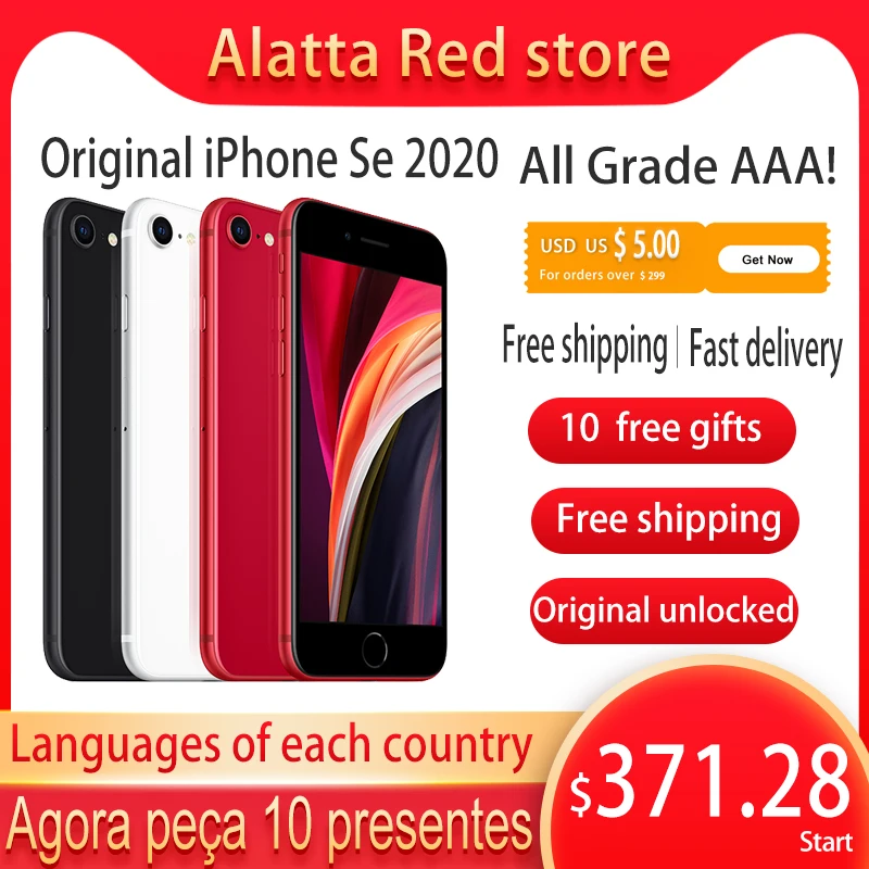 

Genuine Original unlocked Apple iPhone Se 2020 128gb used Global version A13 iphone se2 cellphone Face ID Mobile smartphone