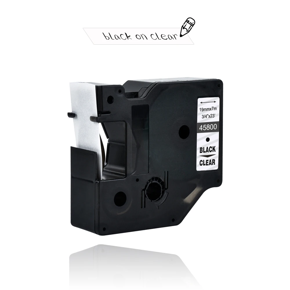 Этикетка World 45800 лента для этикеток черная на прозрачной ленте совместимая с