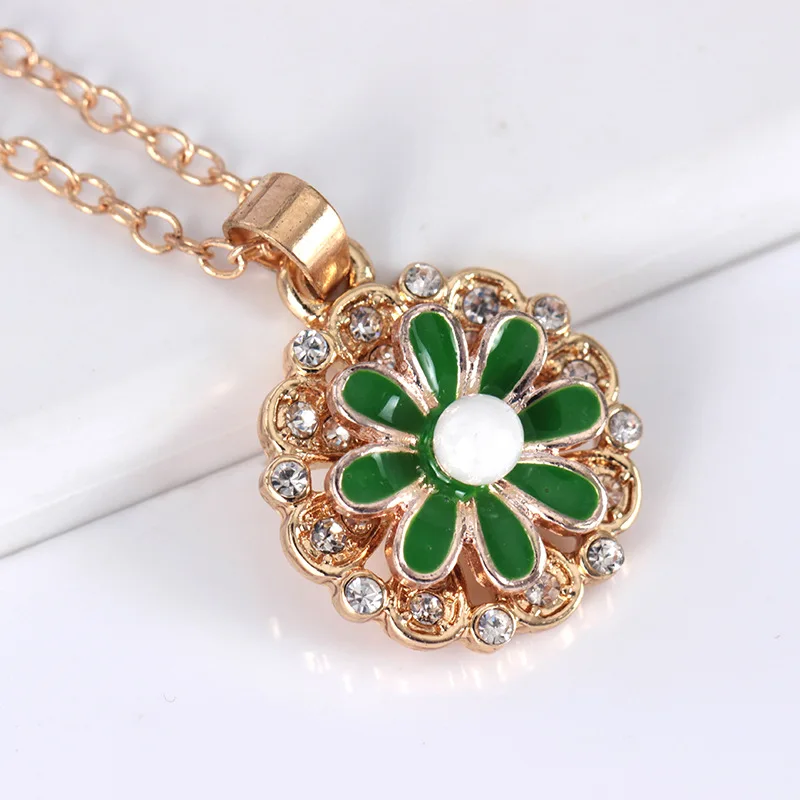 Новинка 2020 года. Вращающееся ожерелье с подвеской в виде капель цветов. Модное