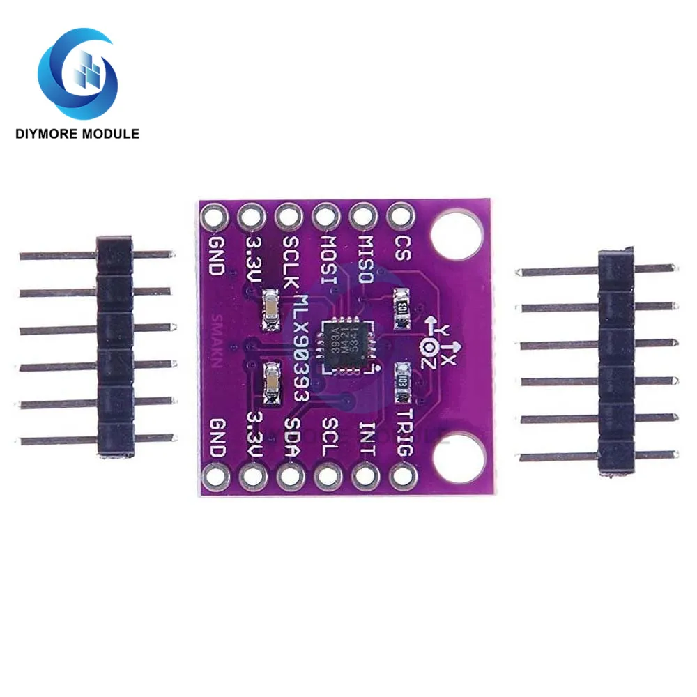 

MLX90393 CJMCU-90393 Digital 3D Hall Sensor Module Displacement Angle Rotate 3D Position Sensor Board Contactless 16 bit 2.2V-3V