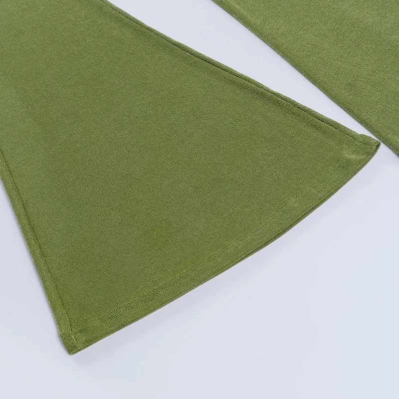 

European and American Retro Style Trousers Women 2021 Capris new Glossy Knitted Horn Casual Slim Trousers Streetwear Women