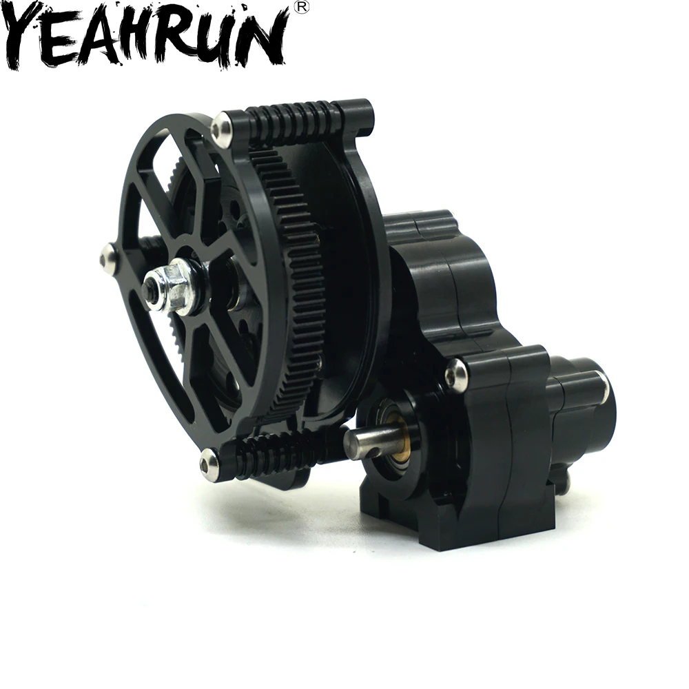 YEAHRUN черный алюминиевый перевернутый коробка передач для осевого SCX10 1/10 RC