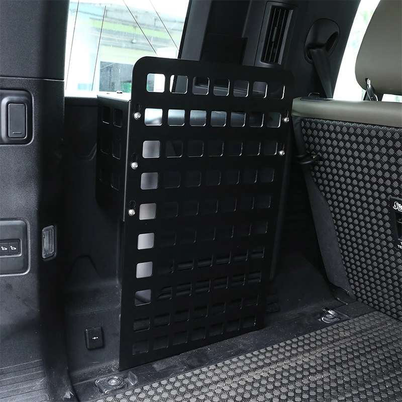 Koop Aluminium Zwart Kofferbak Hangen Dingen Rooster Plaat Kofferbak Organizer Voor Land Rover Defender 110 2020-2022 Auto Accessoires