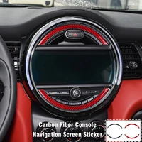 2pcs carbon fiber car interior console navigation screen sticker decoration cover for mini cooper countryman f60 jcw accessories
