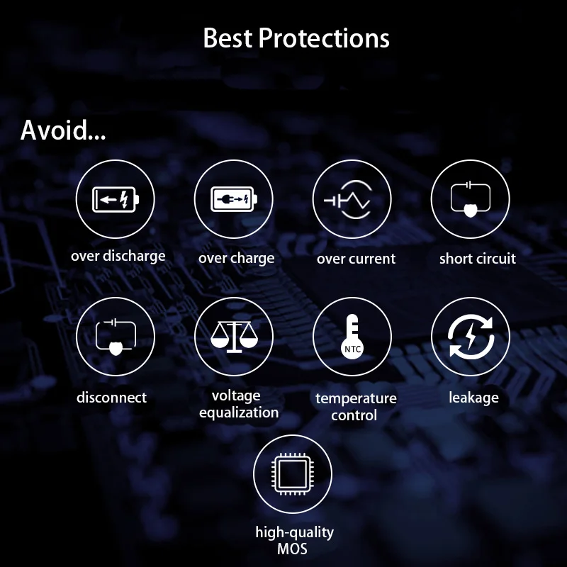 Плата защиты аккумуляторов 12S 36 в BMS Lifepo4 Balanece водонепроницаемый контроль темпа DIY