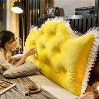 uvr home bedroom bedside cushion pillow korean style light luxury princess backrest crystal velvet pillow large waist pillow