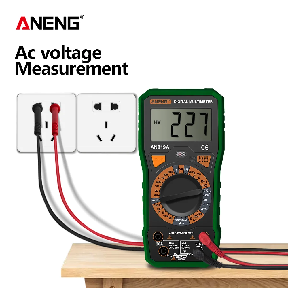 ANENG AN819A Цифровой мультиметр Esrmeter True Rms цифровой тестер вольтметр батареи Multimetro