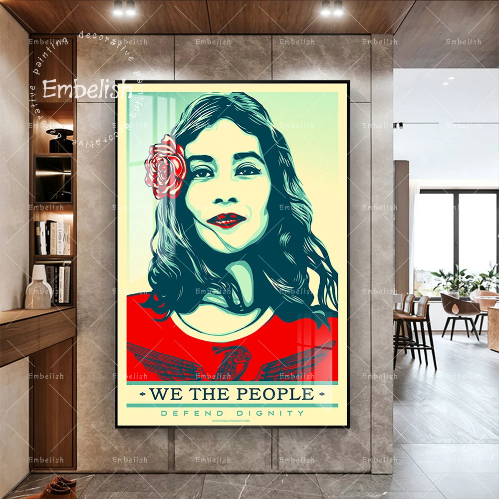 

We Are The People Beautiful Woman Portrait Wall Pictures Modern Artworks Home Decor HD Print Canvas Paintings Wall Art Posters