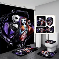 nightmare before christmas shower curtain set bathroom green curtain frabic waterproof polyester bathroom decor with hooks
