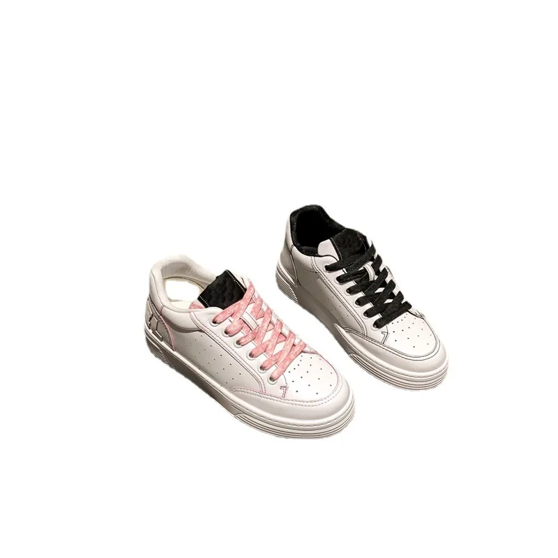 

2021 Summer Ins New Casual Sports Skate Shoes Colorful Lace-up Platform White Shoes Women's Fashion
