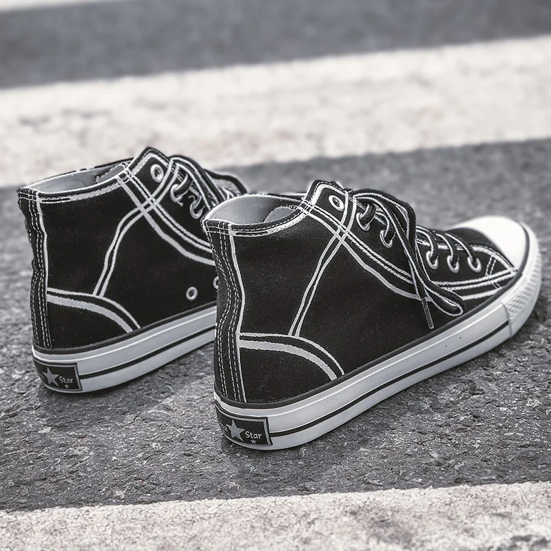 Взрывные модели супер огонь 2019 Высокая парусиновая обувь Тренд уличная clapper