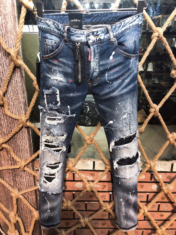 

NEW Men Jeans Ripped for Men Skinny DSQ D2 Jeans Pants Men Jeans Zipper Outwear Man Pants 1 order