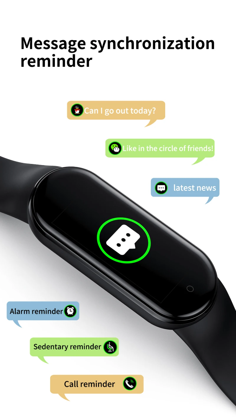 

2020 M5 Smart Bracelet Heart Rate Blood Pressure Blood Oxygen Monitoring Exercise Step Counter Breathing IP67 Fitness Wristband