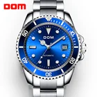 Роскошные Механические Мужские часы DOM, спортивные часы, мужские часы с ремешком из нержавеющей стали, синие часы, мужские водонепроницаемые, M-1310