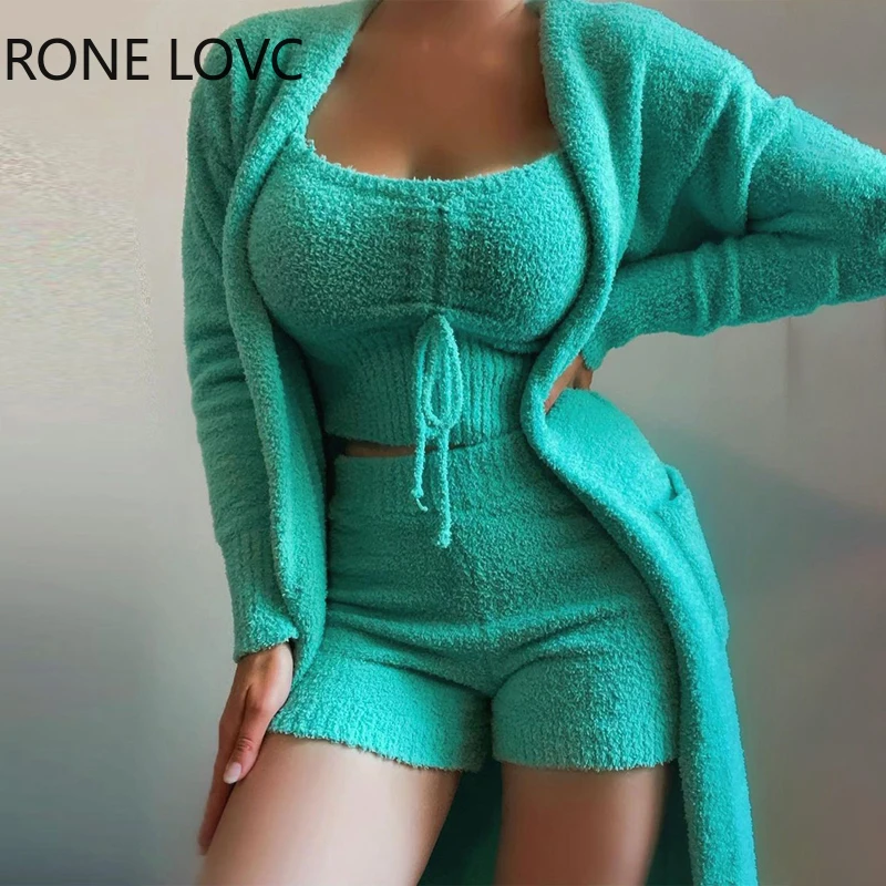 

Женский однотонный укороченный топ и короткий низ с лентой и эластичным поясом, модные сексуальные милые короткие комплекты