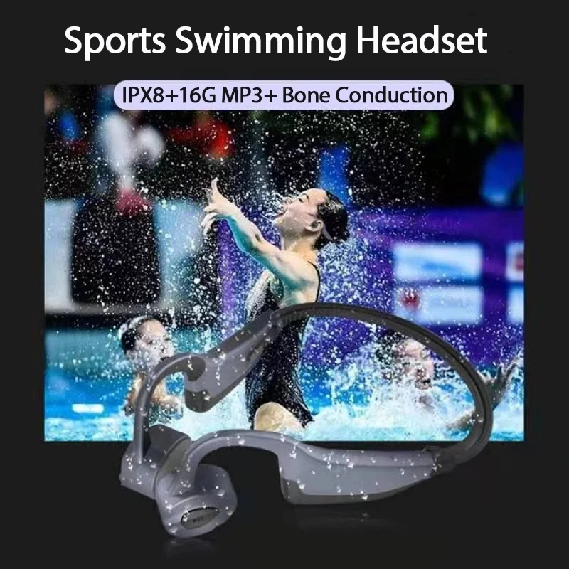 

K7 Wireless Bluetooth Headphone MP3 Player Sport Earphone 16G Memory IPX8 Waterproof Swimming Diving Headset for Android Ios