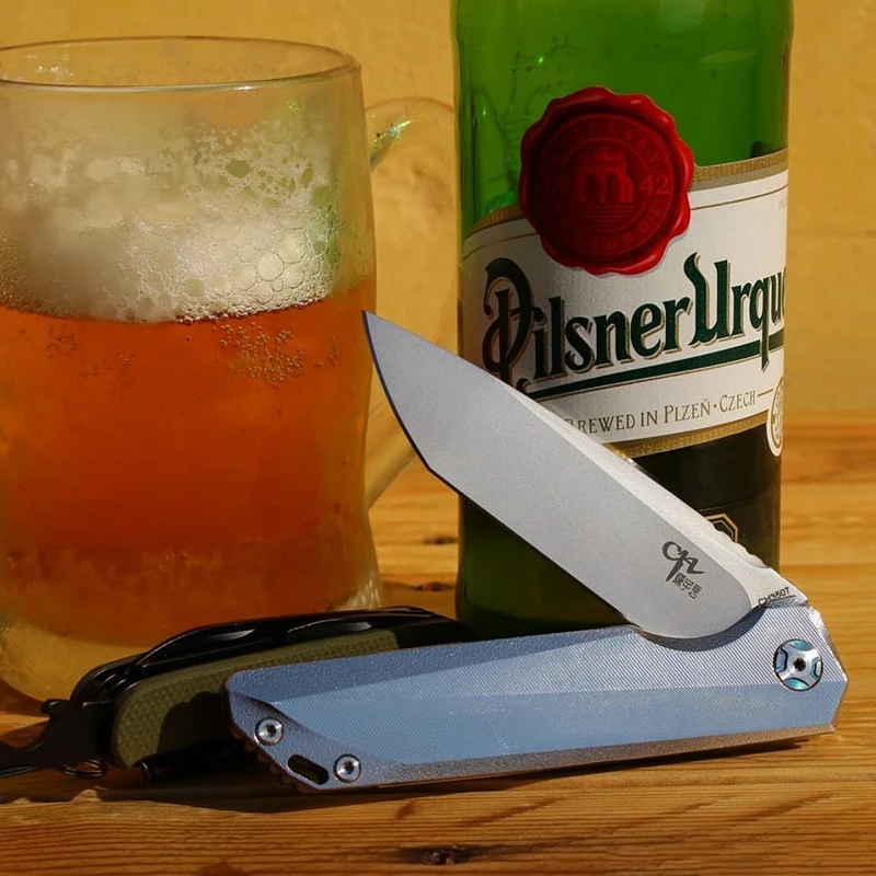 CH M390 Blade CH3507 Flipper folding knife ball bearing washer Titanium handle outdoor camping pocket for gift collection | Инструменты