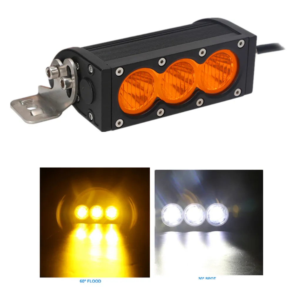 

Однорядная Светодиодная панель рабосветильник для грузовиков, квадроциклов, УАЗ, 4x4, внедорожников, комбинированный луч, Янтарный Белый Пре...