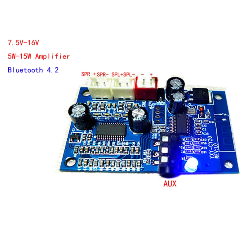 Практичный Прочный MP3 декодер модуль AUX Bluetooth 4,2 7,5 v-16 v с 15 Вт × 2 усилитель