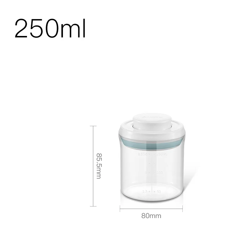 round PP 0.25L Пластиковый для хранения еды контейнер для кухни ящик для хранения многозерновой бак для хранения прозрачный герметичный может легко пряжка высокой емкости - Цвет: round PP 0.25L